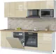 Миниатюра изображения товара Кухонный гарнитур Interline Пластик 2.4-ПМ2  (ваниль глянец/ваниль глянец/дуб бунратти)