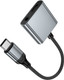Миниатюра изображения товара Адаптер Hoco UPA34 Type-C-Type-C+3.5 Jack (металлик)