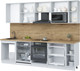 Миниатюра изображения товара Кухонный гарнитур Interline Пластик 2.7-ПМ2 (полынь/оксид светлый/травертин серый)