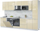Миниатюра изображения товара Кухонный гарнитур Interline Пластик 3.2-ПМ2  (ваниль глянец/ваниль глянец/серый каспий)