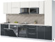 Миниатюра изображения товара Кухонный гарнитур Interline Пластик 3.2-ПМ2  (антрацит глянец/зефирный/травертин серый)