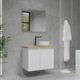 Миниатюра изображения товара Тумба с умывальником Lauter Mia 40 + 21499-31 (белый глянец, со столешницей из цельного дуба Mia 70  и шкафом Навесной Mia 30)