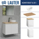 Миниатюра изображения товара Тумба с умывальником Lauter Mia 40 + 21499-31 (белый глянец, со столешницей из цельного дуба Mia 70  и шкафом Навесной Mia 30)