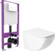 Миниатюра изображения товара Унитаз подвесной с инсталляцией Saniteco KW-99048 + Triton Pro EVO815N (с кнопкой белый, матовый)