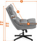 Миниатюра изображения товара Кресло мягкое Tetchair Reflex с пуфом велюр/букле (бежевый)