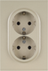 Розетка ЭРА Arktik 16-2104-04 2X2P+E Schuko 16А-250В / Б0070447 (шампань) — фото 2