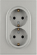 Розетка ЭРА Arktik 16-2105-03 2X2P+E Schuko 16А-250В / Б0070456 (алюминий) — фото 2