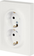 Розетка ЭРА Galaxy 15-2105-08 2X2P+E Schuko IP20 16А-250В / Б0070711 (белый матовый) — фото 6