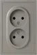 Розетка ЭРА Galaxy 15-2107-07 2X2P 16А-250В IP20 / Б0071703 (титан) — фото 2