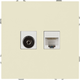 Розетка ЭРА Galaxy 15-3110-02 RJ45+TV IP20 / Б0070778 (слоновая кость) — фото 4