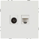 Розетка ЭРА Galaxy 15-3110-08 RJ45+TV IP20 / Б0070790 (белый матовый) — фото 4