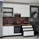 Миниатюра изображения товара Кухонный гарнитур ВерсоМебель Эко-премиум 2.1 (белый фасадный/ст.дуб вотан)