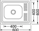 Миниатюра изображения товара Мойка кухонная Wisent WD-6060-R (без сифона)