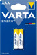 Комплект батареек Varta Energy AAA / V04103213412 (2шт) — фото 2