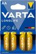Комплект батареек Varta Longlife AA / V04106113414 (4шт) — фото 2