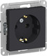 Миниатюра изображения товара Розетка с рамкой Systeme (Schneider) Electric AtlasDesign ATN001043 с заземлением + ATN001001 (карбон/карбон)