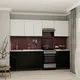 Миниатюра изображения товара Кухонный гарнитур ВерсоМебель Эко-7 2.7 (белый фасадный/черный/ст.гранит белый)