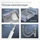 Миниатюра изображения товара Мойка кухонная со смесителем Saniteco 4848 + Loop 21CK7617C (с сифоном, дозатором и коландером)