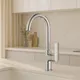 Миниатюра изображения товара Мойка кухонная со смесителем Saniteco 6050 + Loop 21CK7617C (с сифоном, дозатором и коландером)