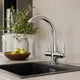 Миниатюра изображения товара Мойка кухонная со смесителем Saniteco 6050 + Key 21АМ611931 (с сифоном, дозатором и коландером)
