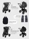 Миниатюра изображения товара Детская универсальная коляска MOWbaby Zoom 3в1 RA087 (Silver Black 2025)