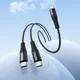 Миниатюра изображения товара Кабель Hoco X123 Victory 2-в-1 USB-C to USB-C + USB-C (черный)