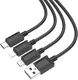 Миниатюра изображения товара Кабель Hoco X74 3-в-1 iP+Micro+Type-C (черный)