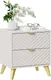Миниатюра изображения товара Прикроватная тумба ТриЯ Милана с 2-мя ящиками Тип 3 с опорами Т4 (золото/кашемир/кашемир сатин/золото ручка Т4)