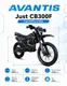 Миниатюра изображения товара Мотоцикл Avantis Just CB300F с ПТС (графика с синим Б)