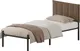 Миниатюра изображения товара Односпальная кровать Домаклево Металика Б90x200+Г4 (черный/03 коричневый велюр)