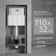 Миниатюра изображения товара Унитаз подвесной с инсталляцией Saniteco Rimless RT-203-B + 501 + K01-W (с функцией биде/кнопка белый)