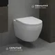 Миниатюра изображения товара Унитаз подвесной с инсталляцией Saniteco KW-9009W + 501 + K01-PGR (с кнопкой, платиново-серый)