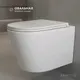 Миниатюра изображения товара Унитаз подвесной с инсталляцией Saniteco Tornado KW-9005WT + 501 + K01-PGR (с кнопкой, платиново-серый)