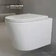 Миниатюра изображения товара Унитаз подвесной с инсталляцией Saniteco Tornado KW-9005WT + 501 + K01-PGR (с кнопкой, платиново-серый)