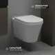 Миниатюра изображения товара Унитаз подвесной с инсталляцией Saniteco KW-9005W + 501 + K01-PRG (с кнопкой, матовое золото)