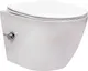 Миниатюра изображения товара Унитаз подвесной с инсталляцией Saniteco Rimless RT-203-B + 501 + K02-PG (с функцией биде, с кнопкой, матовое золото)