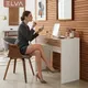 Миниатюра изображения товара Комплект мебели для спальни ELVA Нодо Двуспальная кровать 160см + Прикр. тумба + Туалетный столик (дуб вотан/белый)