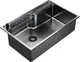 Миниатюра изображения товара Мойка кухонная Mixline Pro 559337 (черный графит, с сифоном)