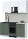 Миниатюра изображения товара Кухонный гарнитур Interline Мила Optima 50-1.6 (грин/белый платинум/опал светлый)