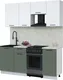 Миниатюра изображения товара Кухонный гарнитур Interline Мила Optima 50-1.8 (грин/белый платинум/опал светлый)