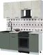 Миниатюра изображения товара Кухонный гарнитур Interline Мила Optima 50-1.8 (грин/бетон лайт/опал светлый)