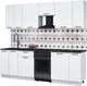 Миниатюра изображения товара Кухонный гарнитур Interline Мила Optima 50-2.4 (белый платинум/белый платинум/кастилло темный)
