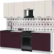 Миниатюра изображения товара Кухонный гарнитур Interline Мила Optima 50-2.4 (марсала/персидский жемчуг/серый каспий)