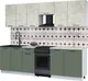 Миниатюра изображения товара Кухонный гарнитур Interline Мила Optima 50-2.6 (грин/бетон лайт/опал светлый)