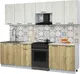 Миниатюра изображения товара Кухонный гарнитур Interline Мила Optima 60-2.6 (дуб золотой/дуб белый/травертин серый)
