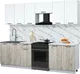 Миниатюра изображения товара Кухонный гарнитур Interline Мила Optima 60-2.6 (дуб серый/белый платинум/белый гранит)