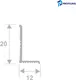 Миниатюра изображения товара Порог Profiling Ладушка 20x12 (1.8м, белый муар)
