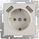 Миниатюра изображения товара Розетка Werkel WL03-SKGS-USBx2-IP20 / a033476 (слоновая кость)
