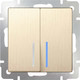 Миниатюра изображения товара Выключатель Werkel WL10-SW-2G-2W-LED / a035617 (шампань рифленый)