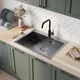 Миниатюра изображения товара Мойка кухонная Mixline Pro 559604 (черный графит, с сифоном)